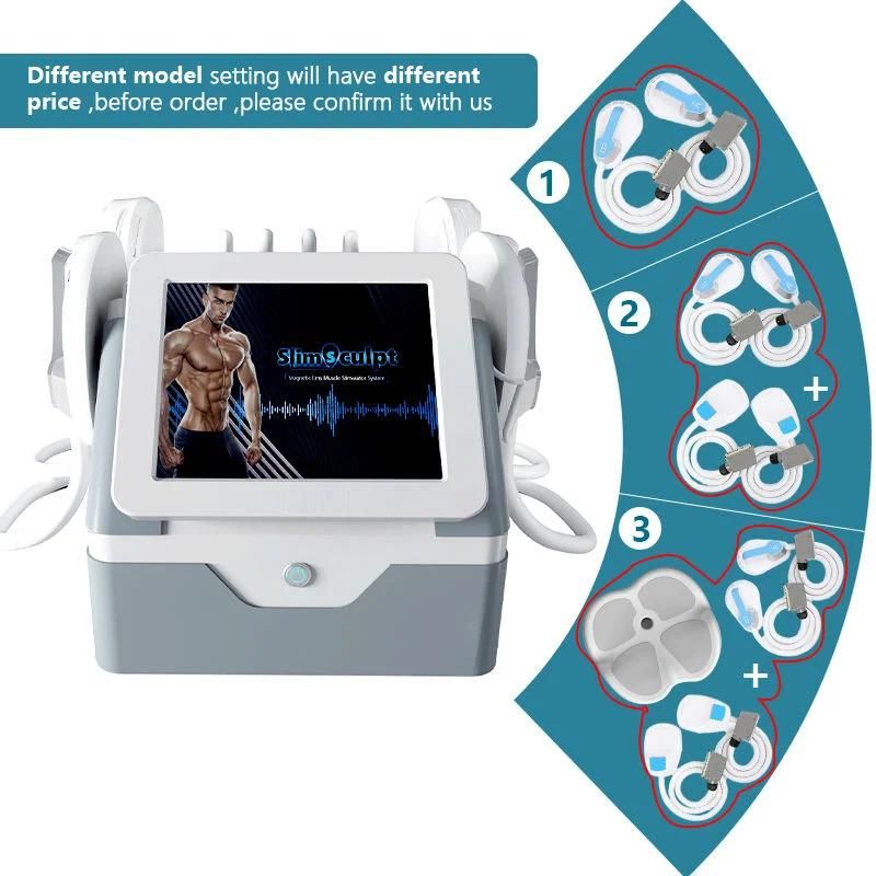 Portable 4 Handles Hi-EMT Muscle Stimulator RF Fat Burning Body Building Machine