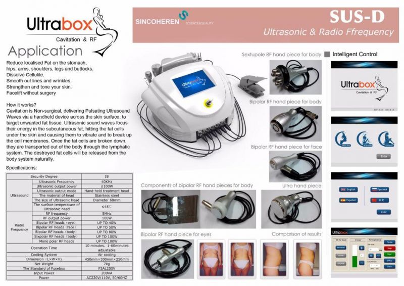 Medical Salon Beauty Slimming Fat Reduction Ultrasonic Weight Loss Tighten Skin Equipment Cavitation