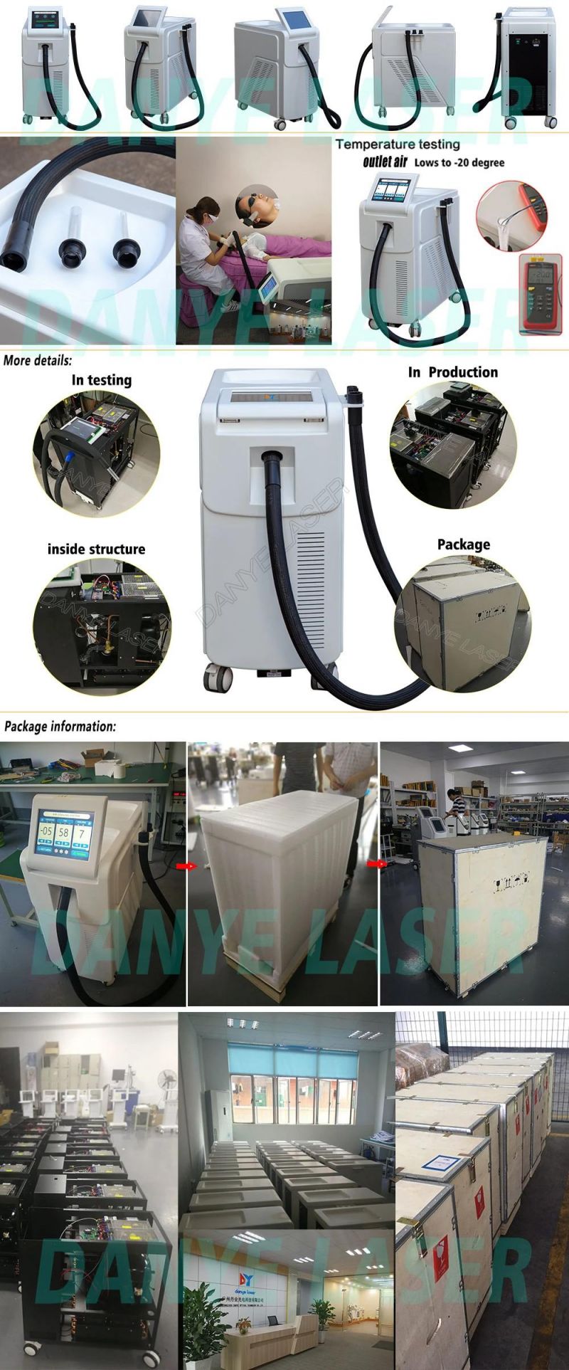 Cryo Air Skin Cooling Machine for IPL, CO2 Laser Treatment