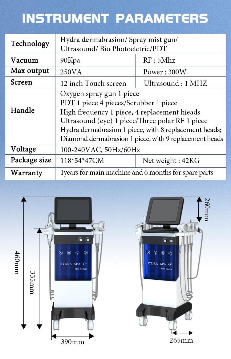 Hydra Aqua Jet Peel for Face Beauty with High Frequency Hydra Facial Equipment SPA909h