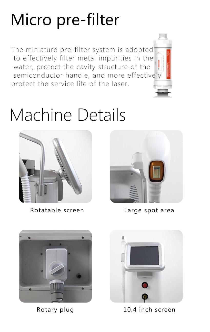 Factory Price Professional and Easy Hair Removal System Beauty Equipment 3 Waves Diode Laser Hair Removal Machine