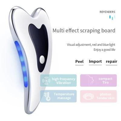 Multifunction Electric LCD Display Heated Vibrating Facial Beauty Massager Face Lifting Scraping Board