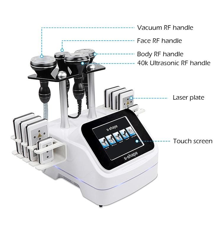 New Design Customized 6 in 1 Vacuum RF 40K Cavitation Lipo Laser Multifunctional Body Slimming Skin Tightening Machine