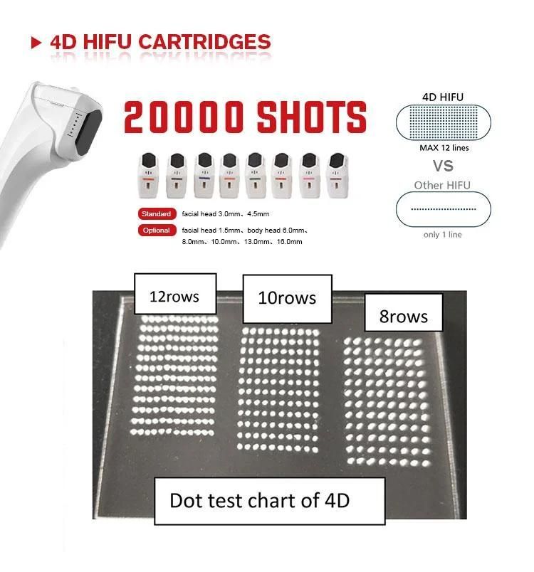 Newest Technology Hifu Machine Cartridges Portable 9d Hifu Ultrasound for Face Lift with Liposonic Cellulite Reduction