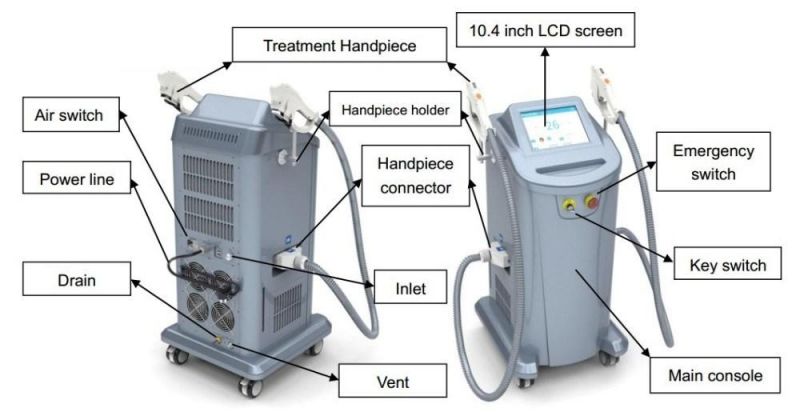 FDA Approved Handheld IPL Machine Vertical Multifunction Laser Machine for Skin Rejuvenation and Hair Removal and Chloasma Removal