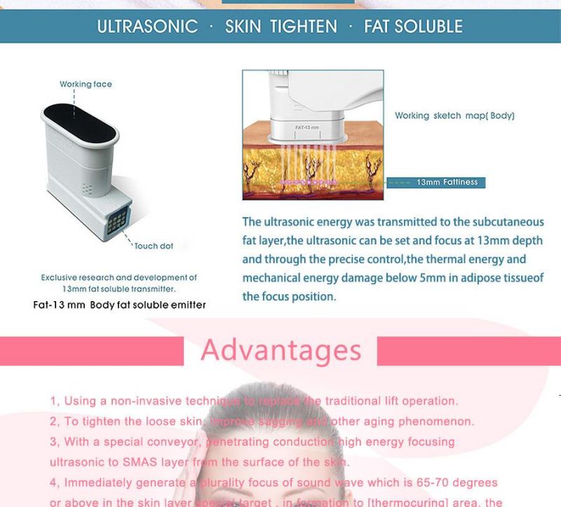 Fu4.5-3s High Intensity Focused Ultrasound Portable Slim Hifu Machine with Face Lift