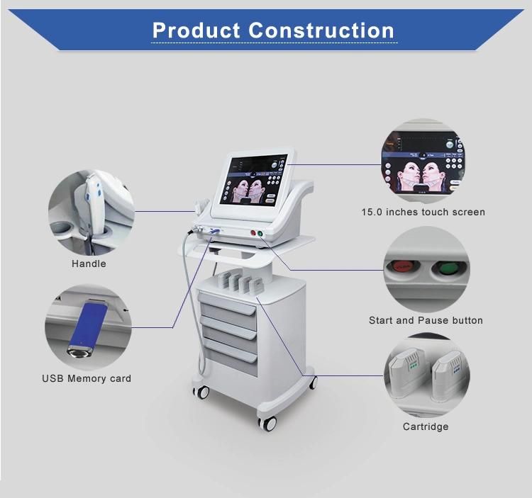 Face Lift 5 Cartridges Portable Hifu Machine