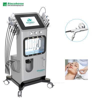 9 in 1 Diamond Dermabrasion Beauty Salon Equipment Microdermabrasion Machine Oxygen Jet Facial Machine Red Light Therapy Panel