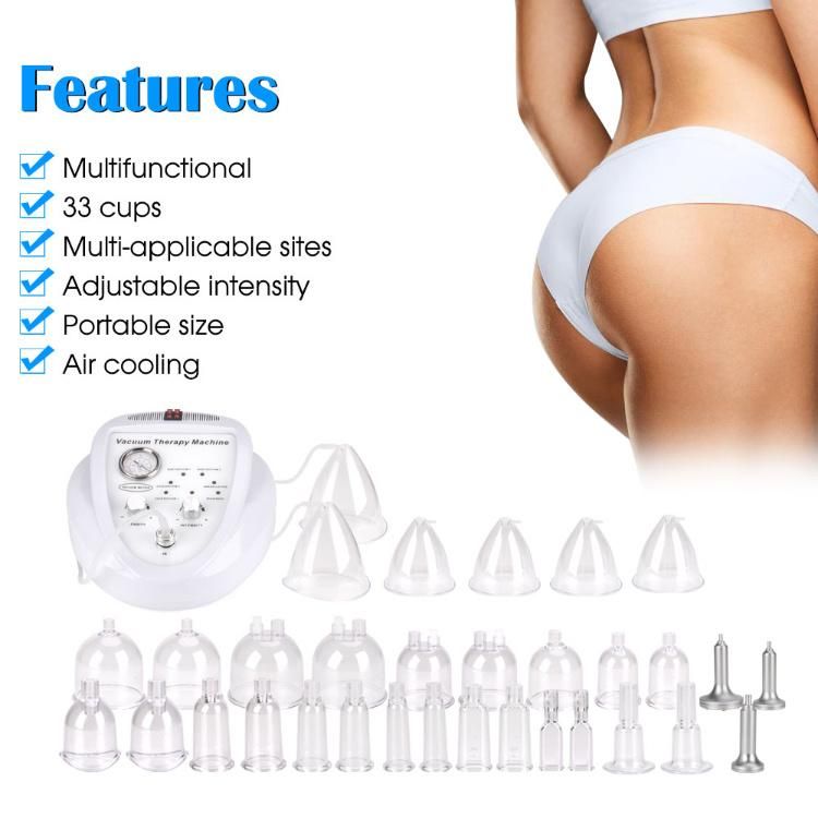 33 Cups Butt Lift Vacuum Therapy Machine Breast Enlargement Machine Body Shaping Massager