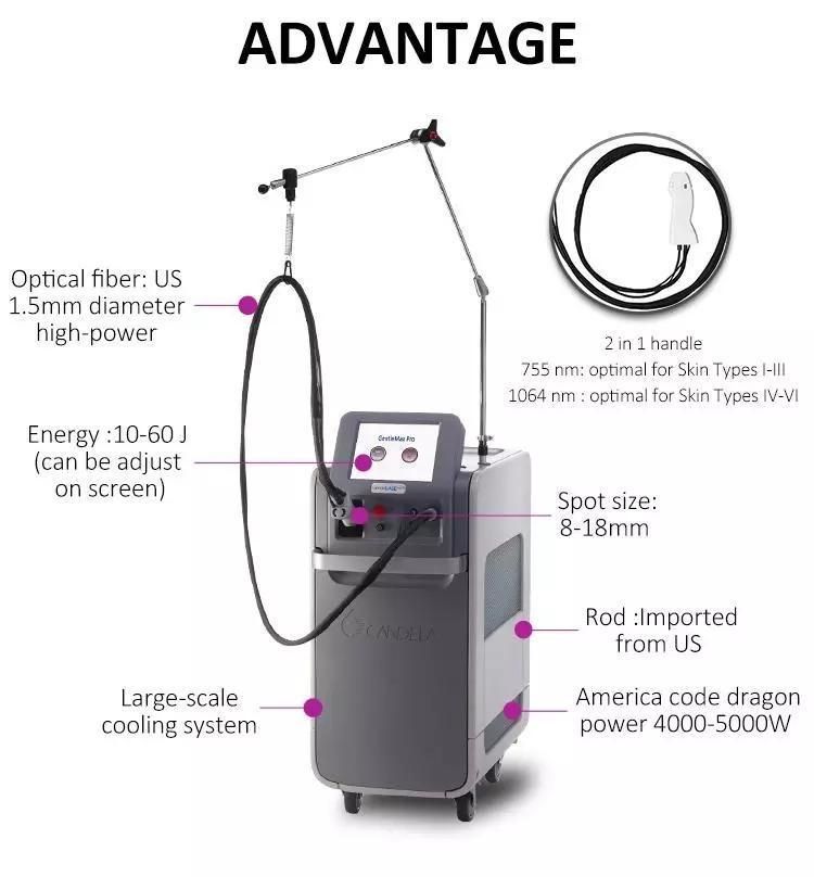 Alexandrite Hair Removal Laser / Deka Laser 755 Nm & 1064nm Gentle Alex PRO Laser Max Machine Price ND YAG Tattoo Removal