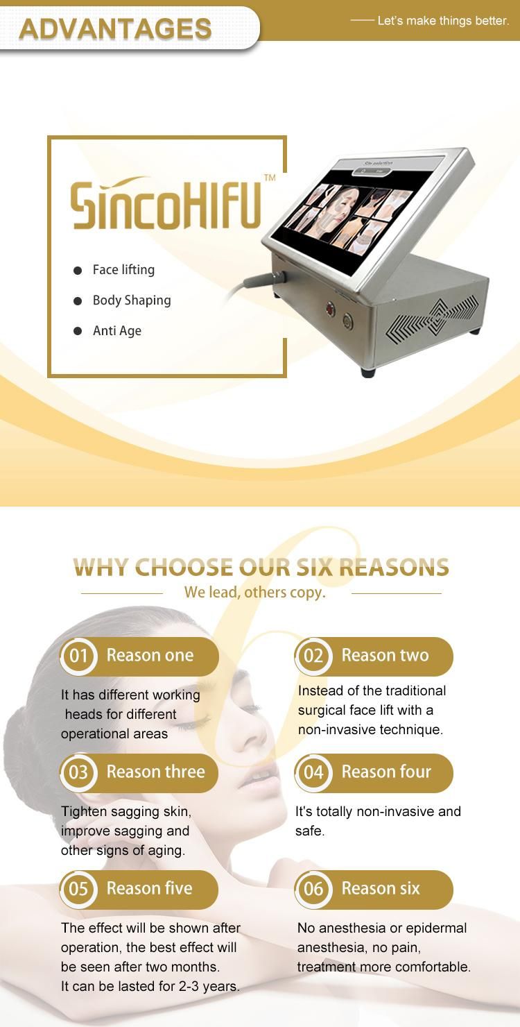 Advanced Beauty Salon Device 3D Hifu Machine for Anti-Wrinkle and Skin Rejuvenation