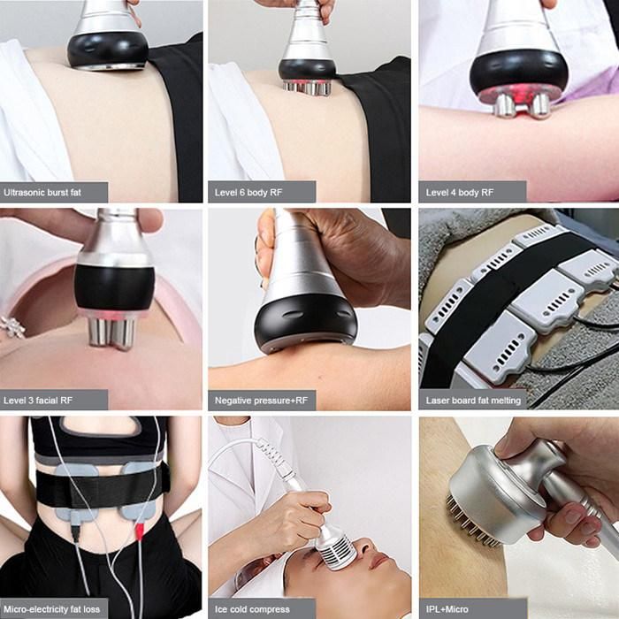 9 in 1 Multifunction Beauty Machine/ Lipolaser/ Cavitation/ Vacuum/ RF Slimming Beauty Machine