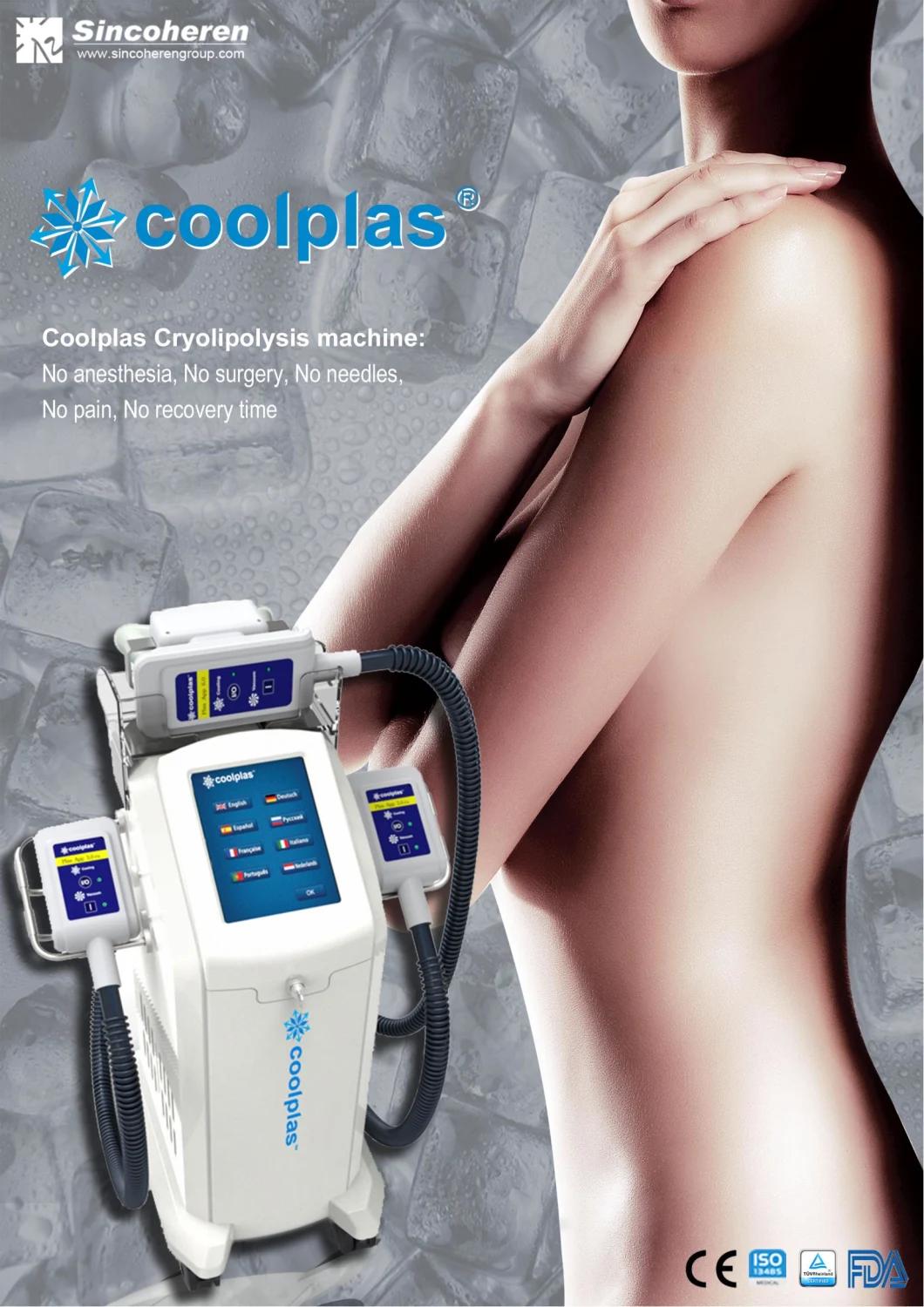 Slimming Coolplas Cryolipolysis 360 Degree Cooling System Cyrotherapy Cool Sculption Body Shape Fat Freezing Body Shaping Anti-Freeze Weight Loss Machine (J)