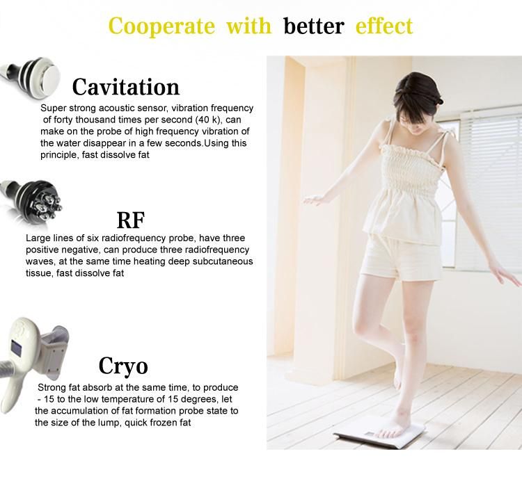 Fat Slimming Cryolipolysis 40K Cavitation RF Slimming Salon Equipment