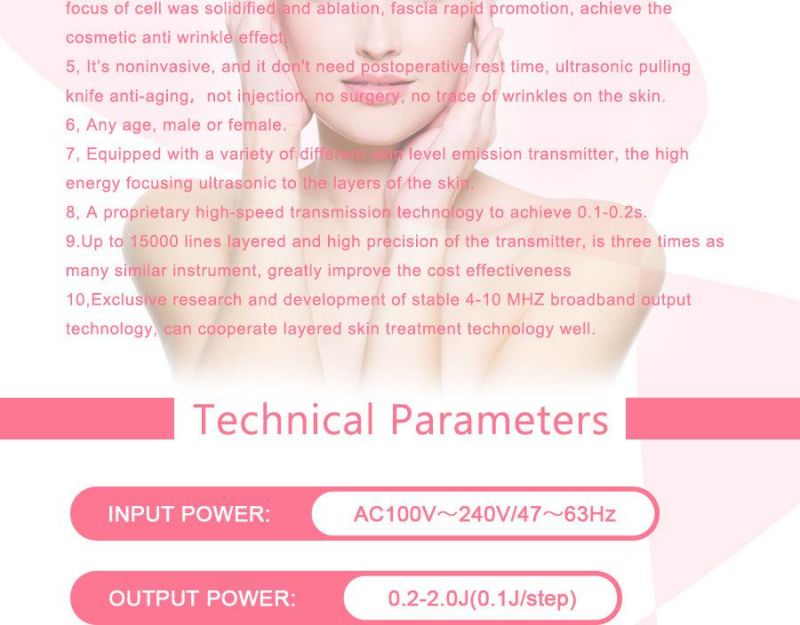 High Intensity Focused Ultrasonic Face Lifting Hifu