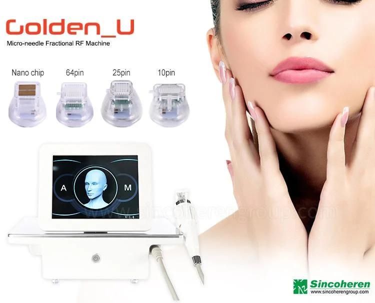 Microneedling RF System Gold RF Fractional Stretch Marks Remover Micro Needle Acne Scar Removal Anti-Wrinkle Machine