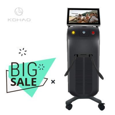 OEM Logo Diode Laser Hair Removal Machine 1200W 1600W Beauty Salon Equipment