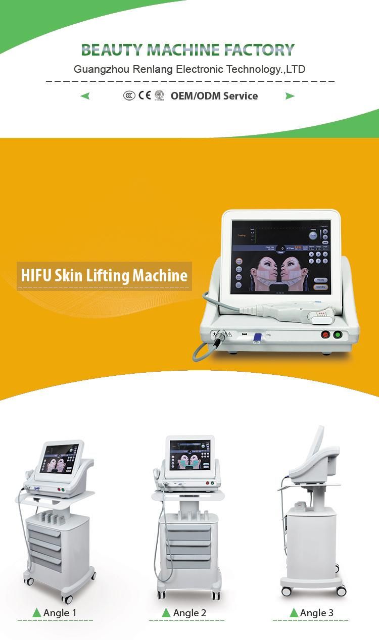 Portable Hifu Focused Ultrasound Machine for Face Lift/Body Slimming with 5 Cartridges