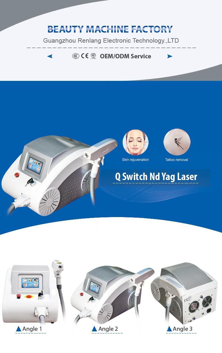 Ce Approved /1064/532nm Q-Switch ND YAG Laser Tattoo Removal