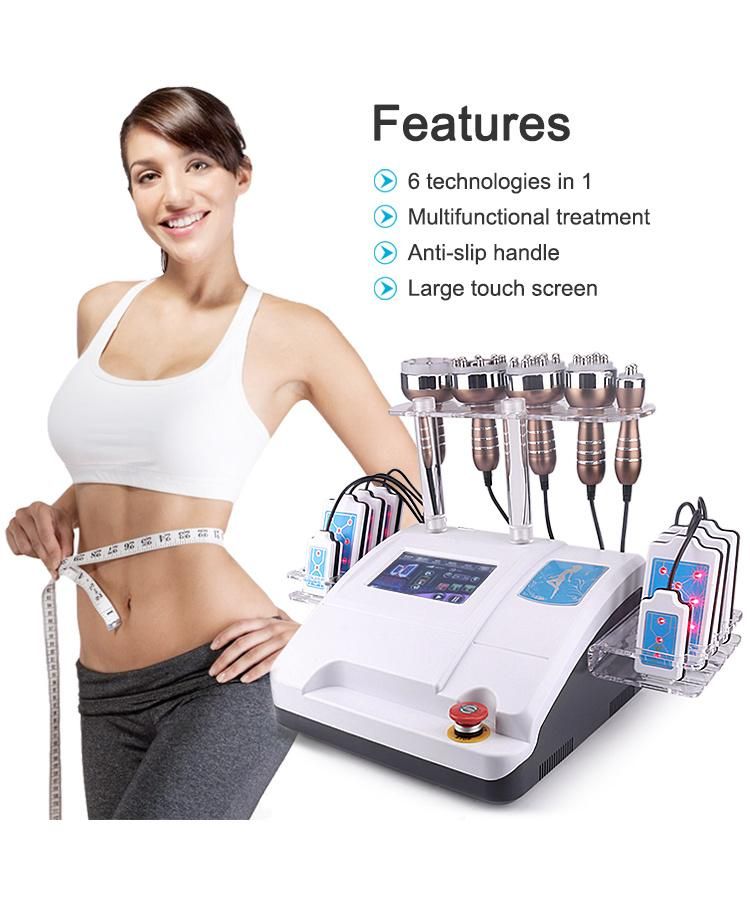 Fat Loss Slimming Machine Ultrasonic Vacuum Cavitation Bio Lipo Laser 6 in 1 RF Cavitation Machine