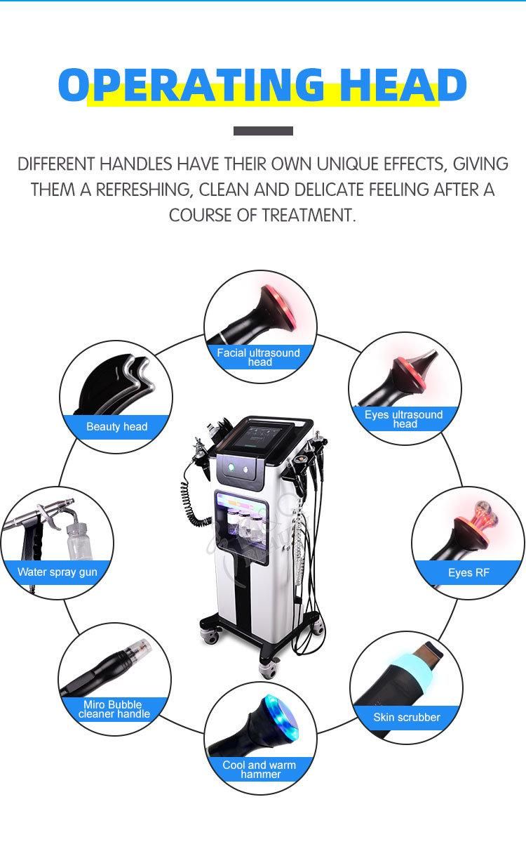 2022 Hot Sale 8/9/10/11/12 in 1 Hydro Facial Cleaning Skin Care Beauty Salon Clinic Equipment