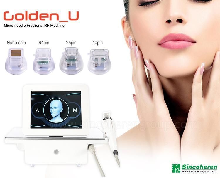 Portable Micro Needle Fractional RF Golden Microneedling Scar Acne Stretch Mark Removal Beauty Device