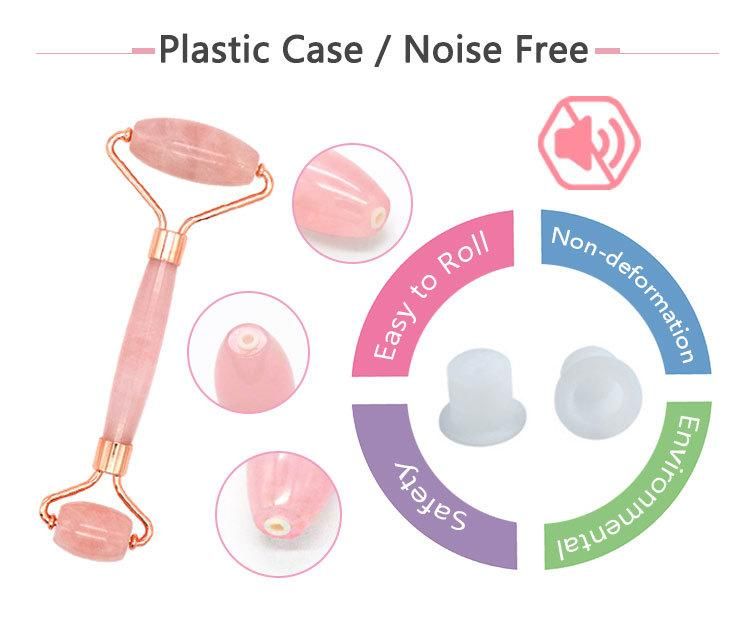 OEM High Quality Private Label Face Lift Anti Aging Natural Facial Pink Rose Quartz Gua Sha Jade Roller