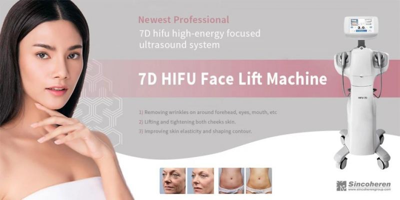 Sincoheren 7D Hifu with 7 Handles Layered Anti Aging Activate Basal Cells Fast Wrinkle Removal Fine Lines Filling Machine