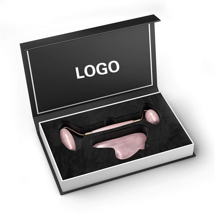 OEM High Quality Private Label Face Lift Anti Aging Natural Facial Pink Rose Quartz Gua Sha Jade Roller