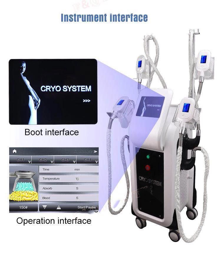 4 Handles Vacuum Cryoliposis Fat Freezing Body Slimming Weight Loss Beauty Salon Equipment