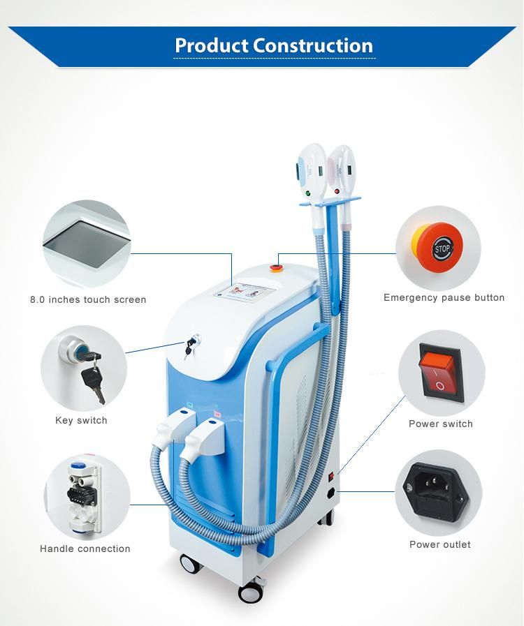 Magneto-Optical IPL System Dual Shr Handle Hair Removal Machine