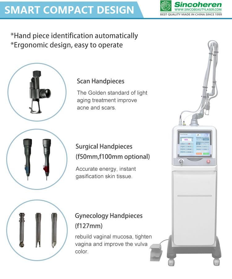 Vertical CO2 Fractional Laser Fractional CO2 Laser Wrinkle Removal Stretch Marks Removal Machine