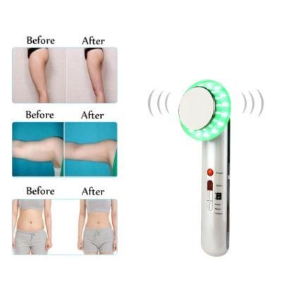 Home Use Anti Aging Beauty Device Ultrasound LED Therapy Ion Vibra Massager Body Shaping Machine