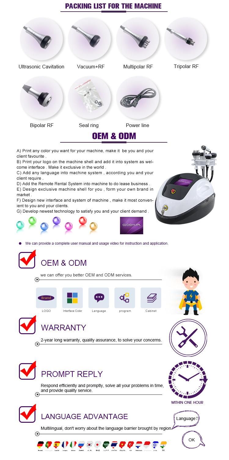 New Arrival! 8 in 1 Ultrasonic Cavitation Vacuum Radio Frequency Lipo Laser Slimming Machine