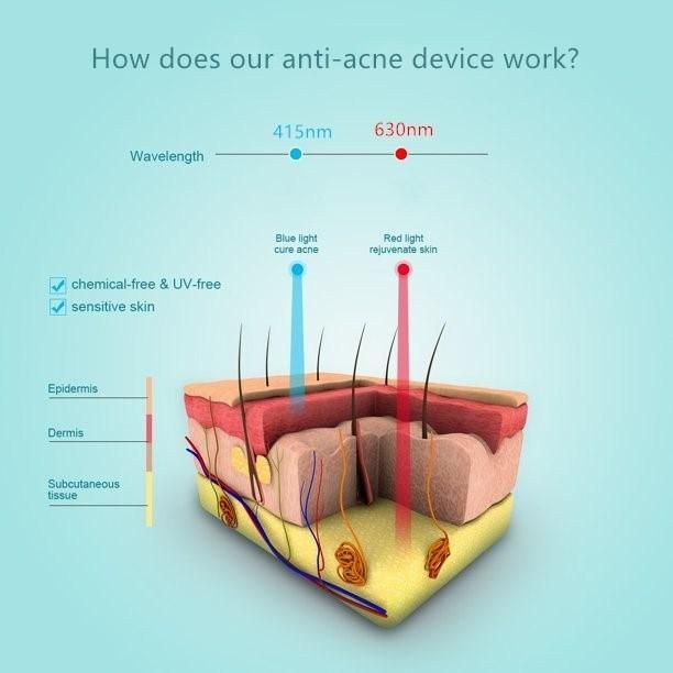 OEM Portable LED Light Therapy 630 Nm Anti-Aging Medical Equipment 415nm Blue Light Acne Removal