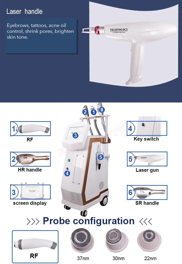 4 in 1 Multi-Function IPL YAG Laser Hair Removal Skin Rejuvenation Tattoo Removal for Salon Clinic Beauty Hair Removal Machine