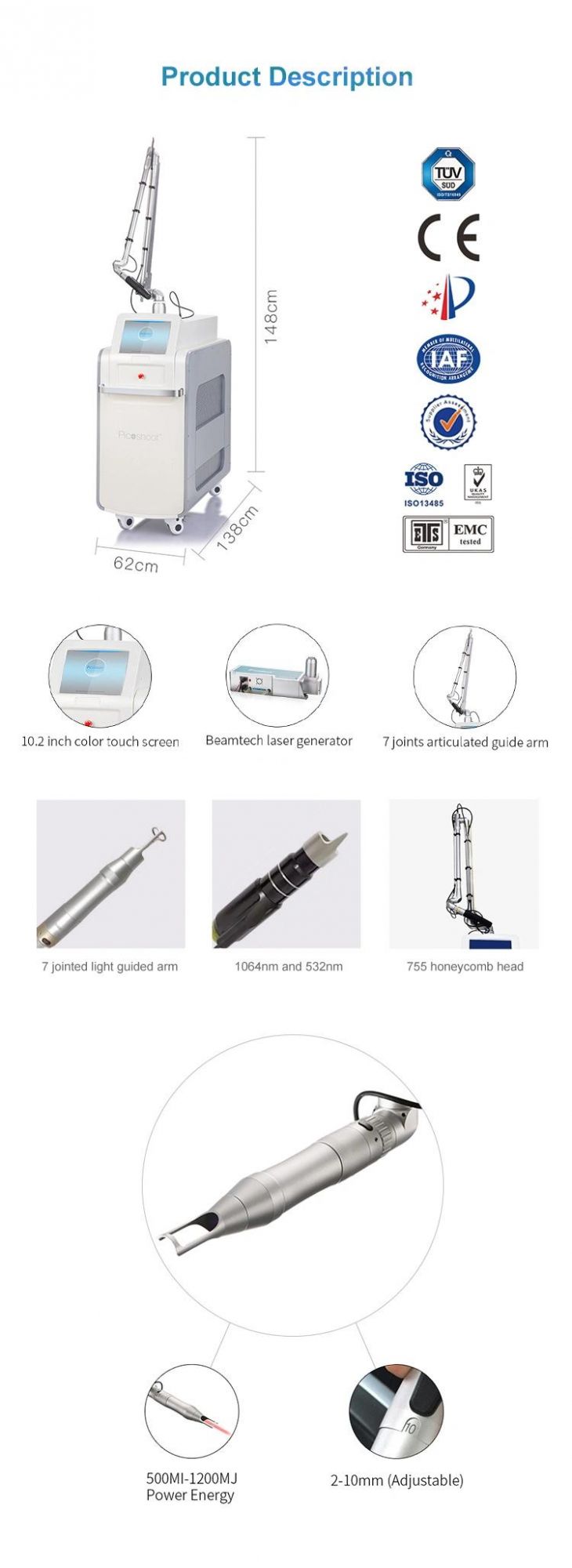 ND: YAG Laser Type and Yes Q-Switch ND YAG Laser Tattoo Remove Machine Price