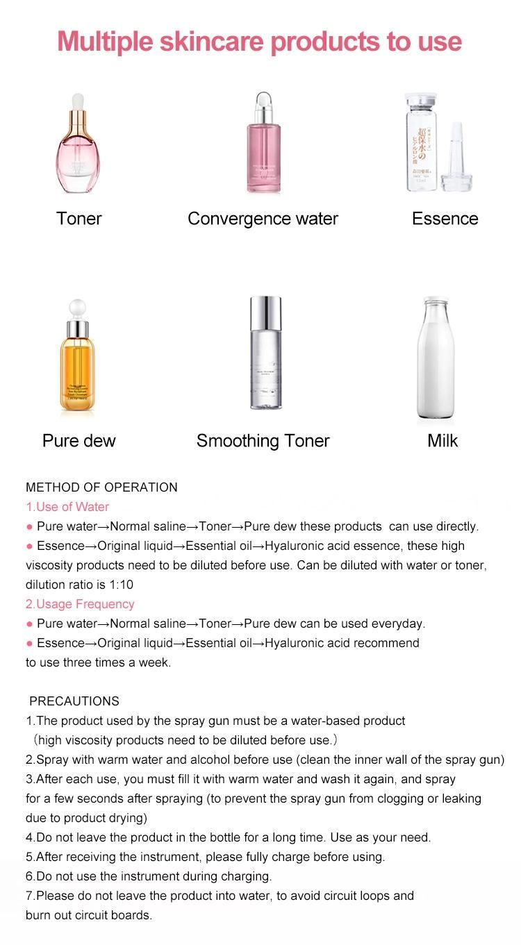 Hot Summer Spray Water Injector Skin Rejuvenation Oxygen Jet