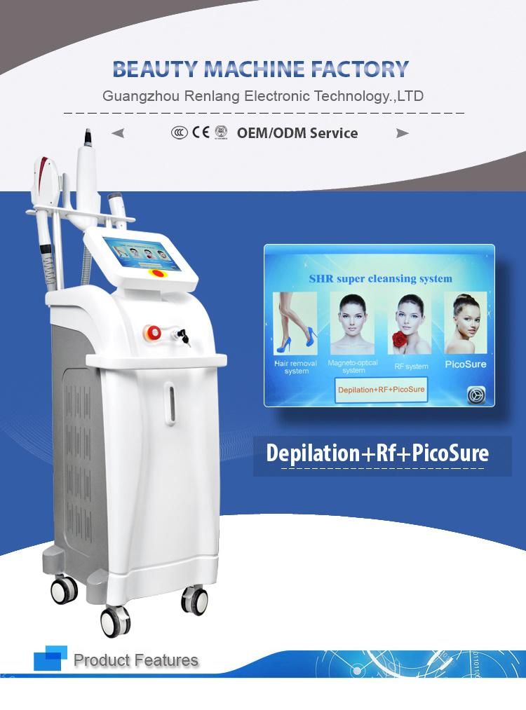 Senior Clinic High Qulaity Multifunctional Dpl RF Picosecond Laser 3 in 1 Beauty Machine