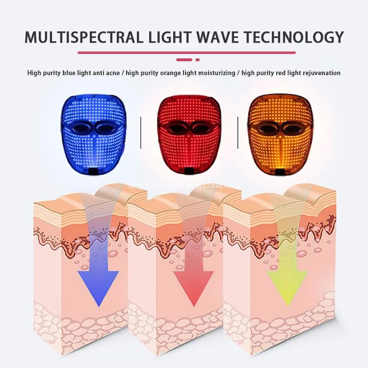 Skin Rejuvenation 3 Colors Infrared LED Beauty Light Therapy LED Face Masks Facial LED Mask