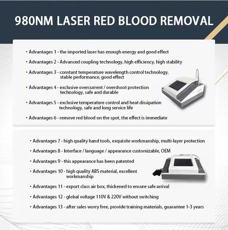 Portable 980nm Laser Spider Vein Removal Machine for Red Blood Removal