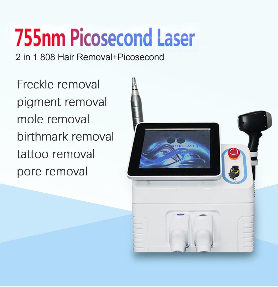 808 Diode Laser Hair Removal Machine Picosecond Laser Remove Freckles Pico Laser Tattoo Removal Carbon Peeling Device
