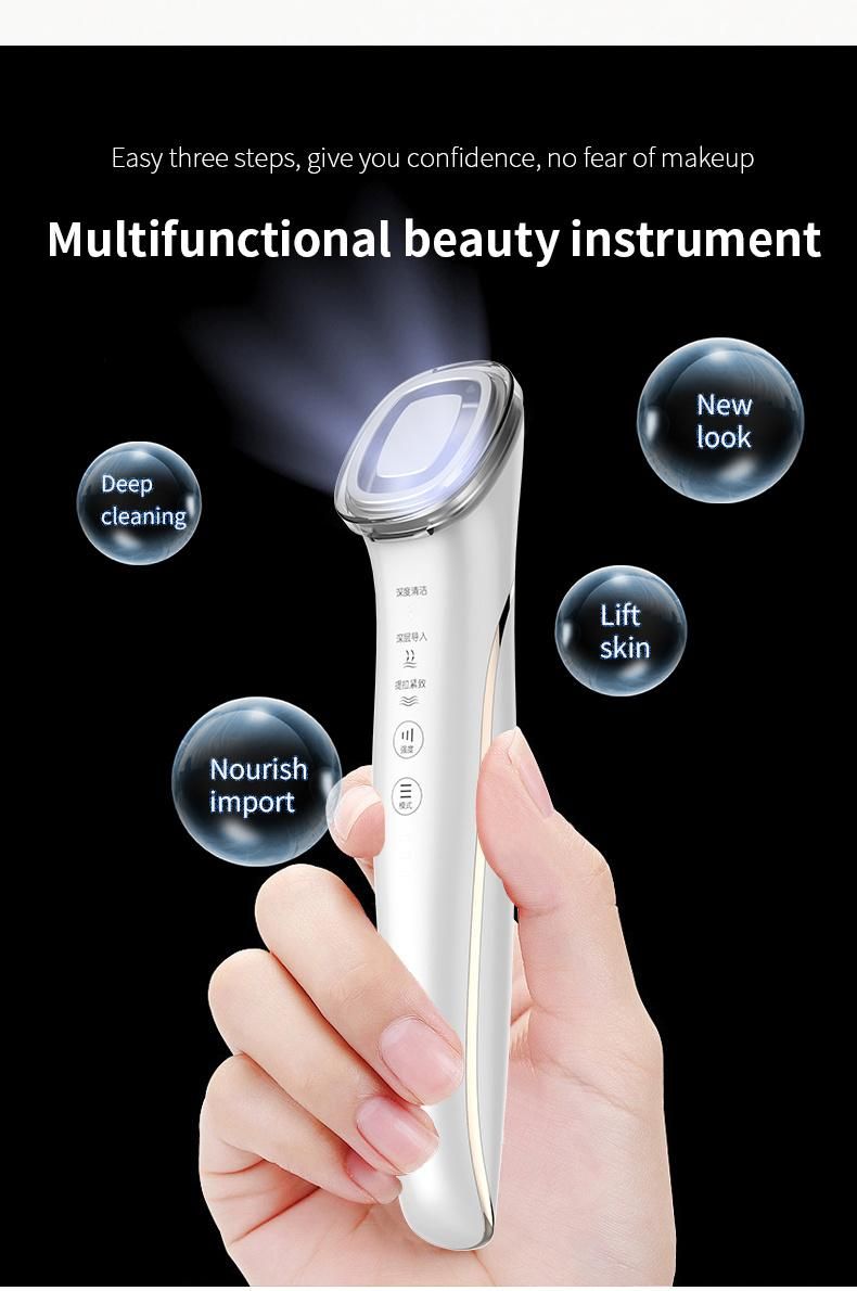 Olansi Multi-Funtion EMS Device Face Brush Cleansing Wireless Skin Whitening Face Cleanser