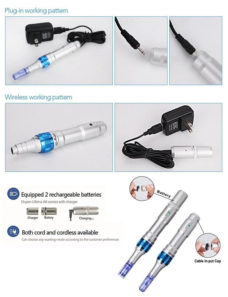 Electrical Automatic Microneedle Derma Pen A6 Machine for Skin Care