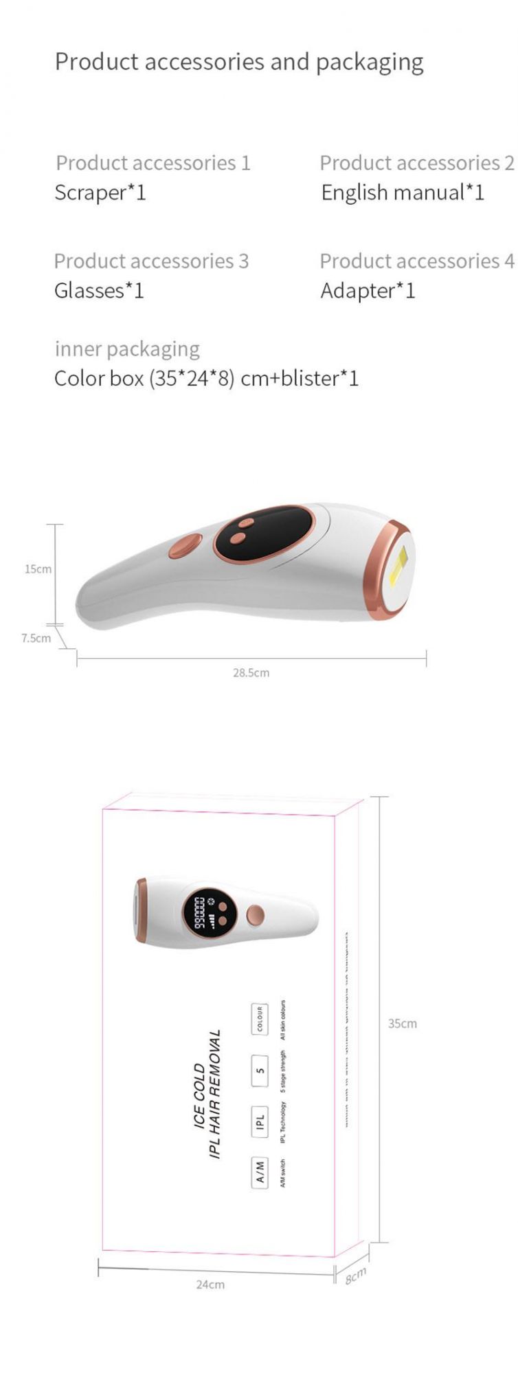 2021 Newest Portable Painless Permanent IPL Laser Hair Removal Machine for Skin at Home