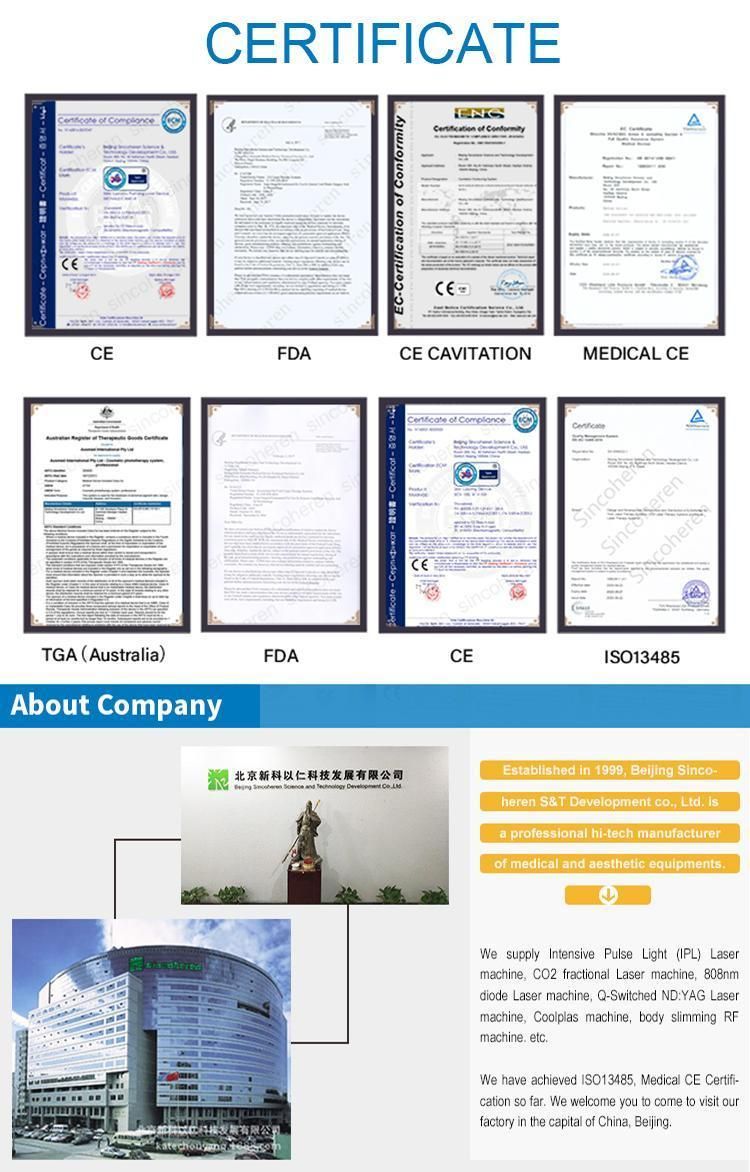 Professional IPL/CO2 Laser/Coolplas/Mini Laser/Loss Weight/Tattoo Removal/Skin Care Med Clinic Machine