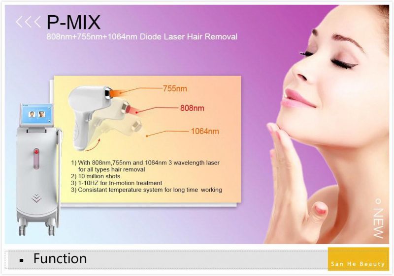 755 808 1064nm Diode Laser Hair Removal Machine