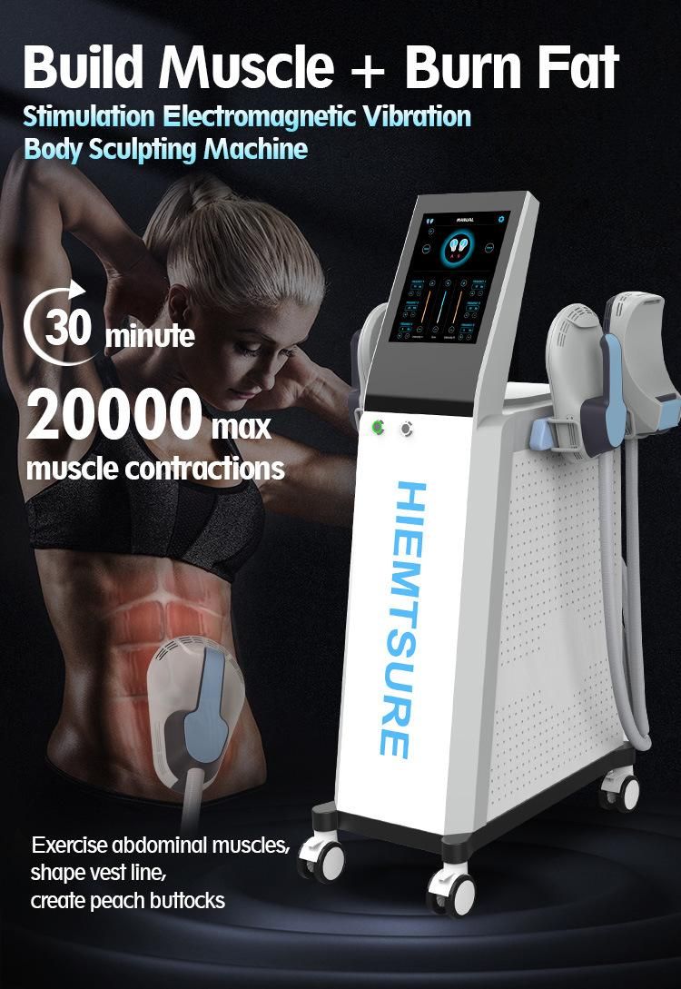 Air Cooling Technology Electromagnetic Muscle Stimulation Hip Lift ABS Training Machine with 4 Handles