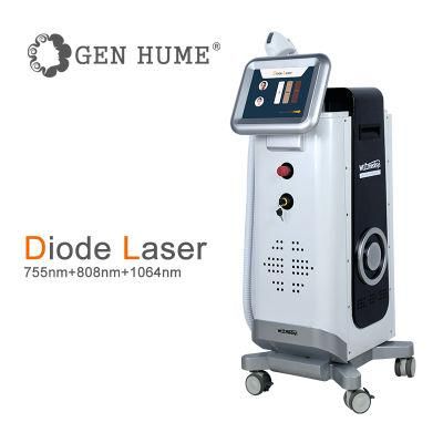 2022 New Technology Laser Hair Removal 1600W Laser Diode Soprano Triple Wavelength 755nm 808nm 1064nm Laser Hair Removal Machine