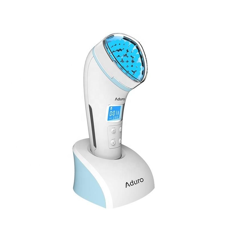 Aduro Rechargeable Red and Blue LED Therapy Handheld for Skin Cleaning, Wrinkle, Acne